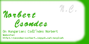 norbert csondes business card